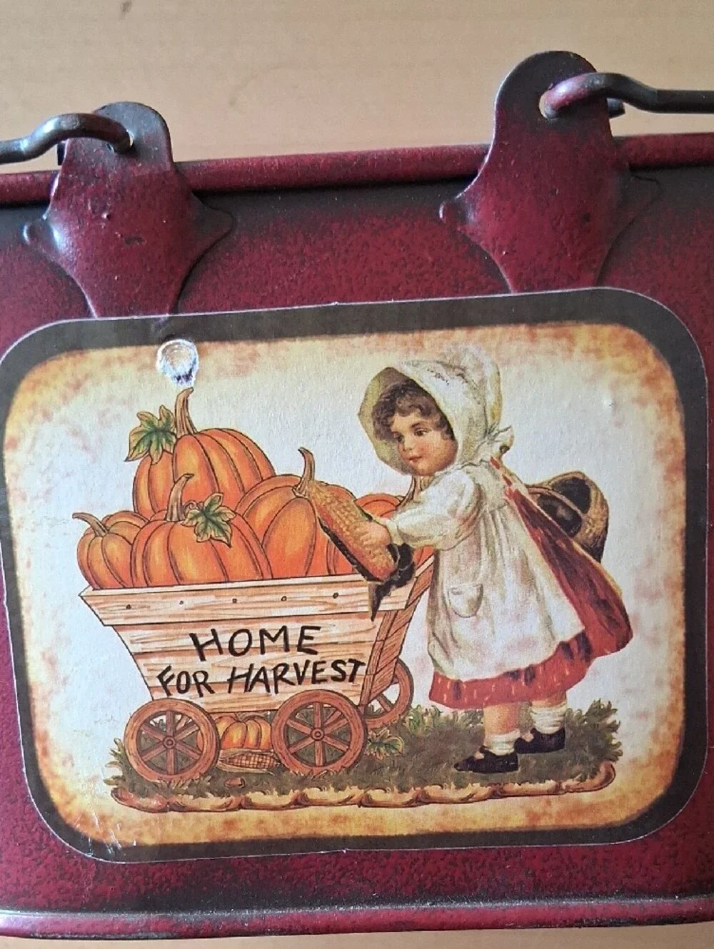 Vintage-Inspired Burgundy Harvest Tote Basket